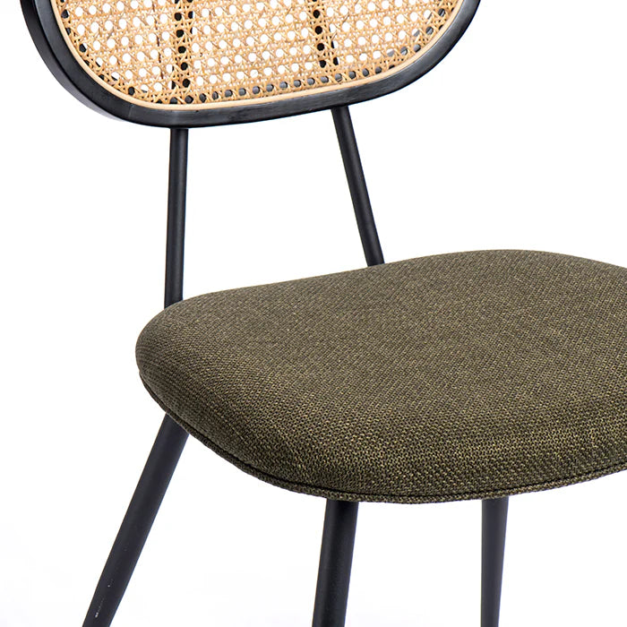 rattan olive chair close up