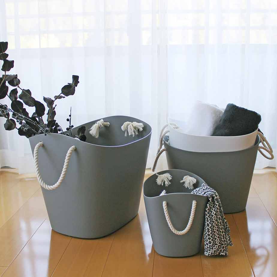 plastic basket grey