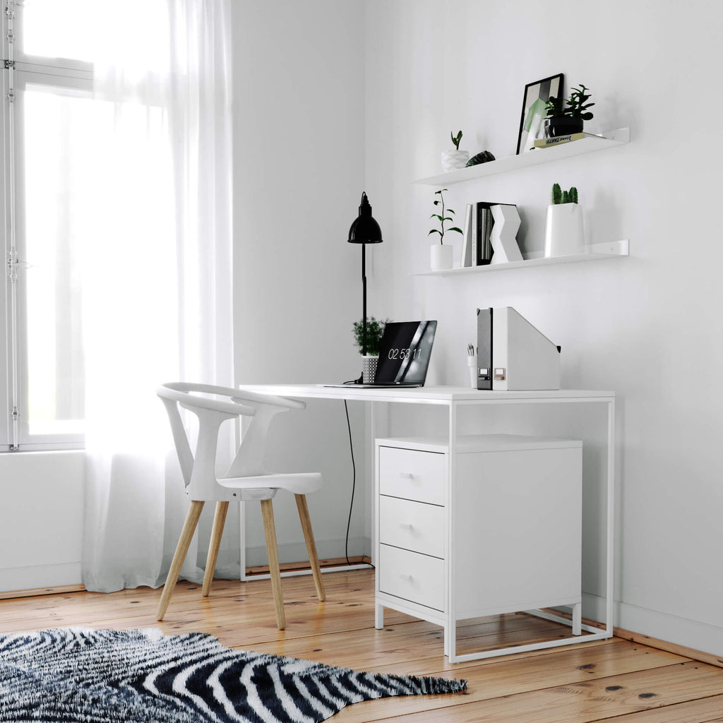 white table in study