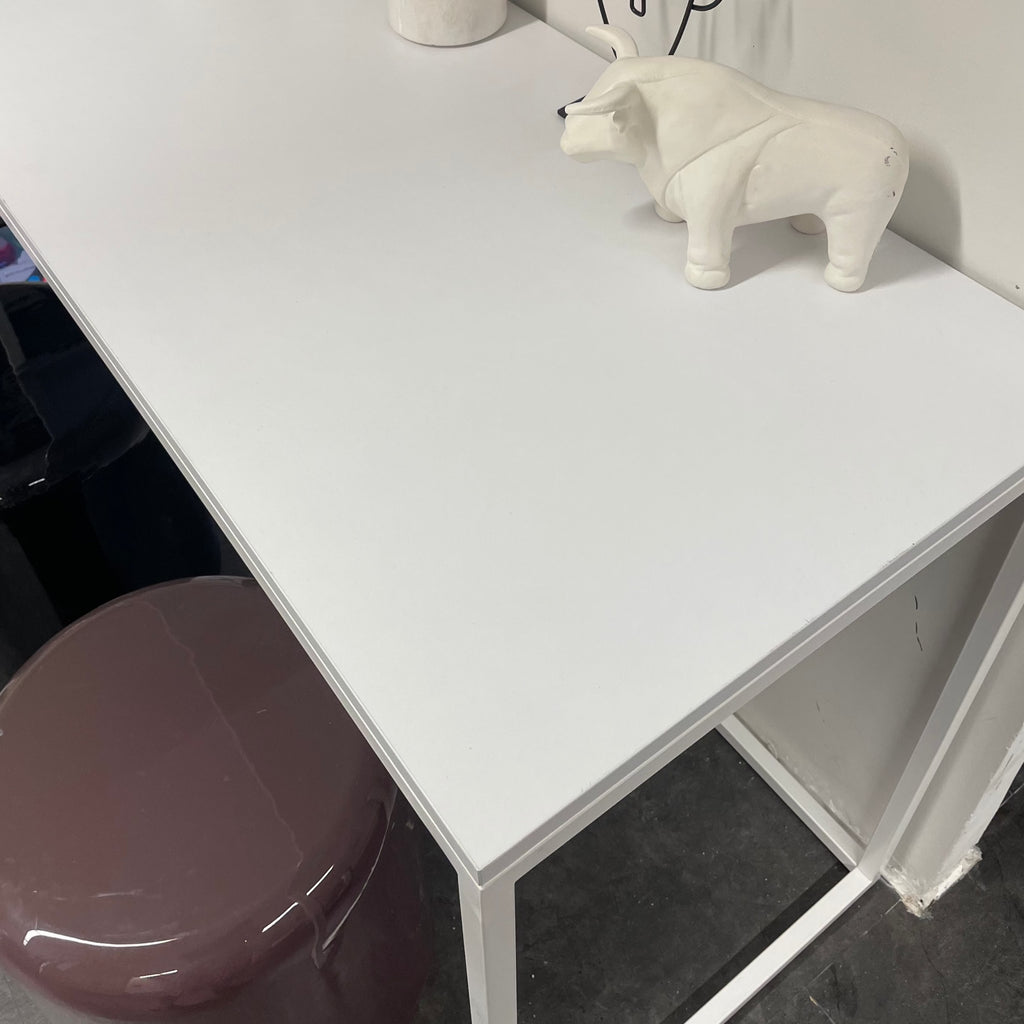 white table in store- close up