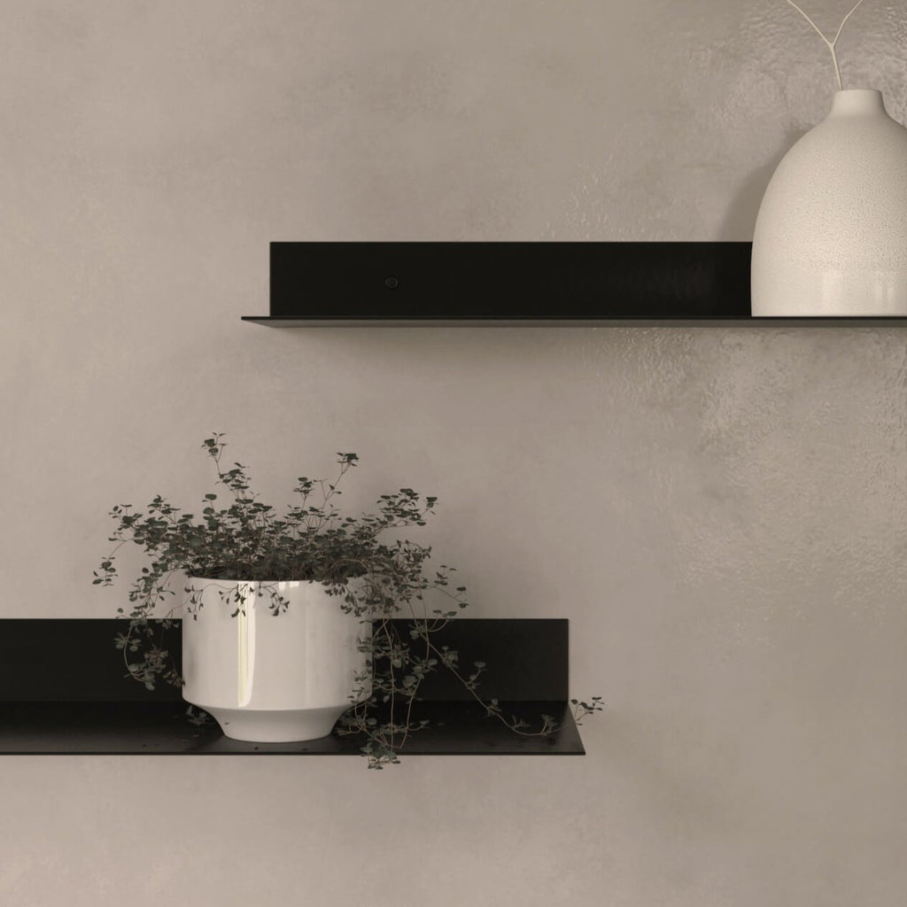 Black shelves