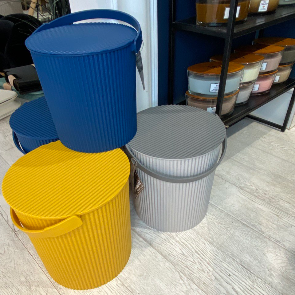 blue bucket in store