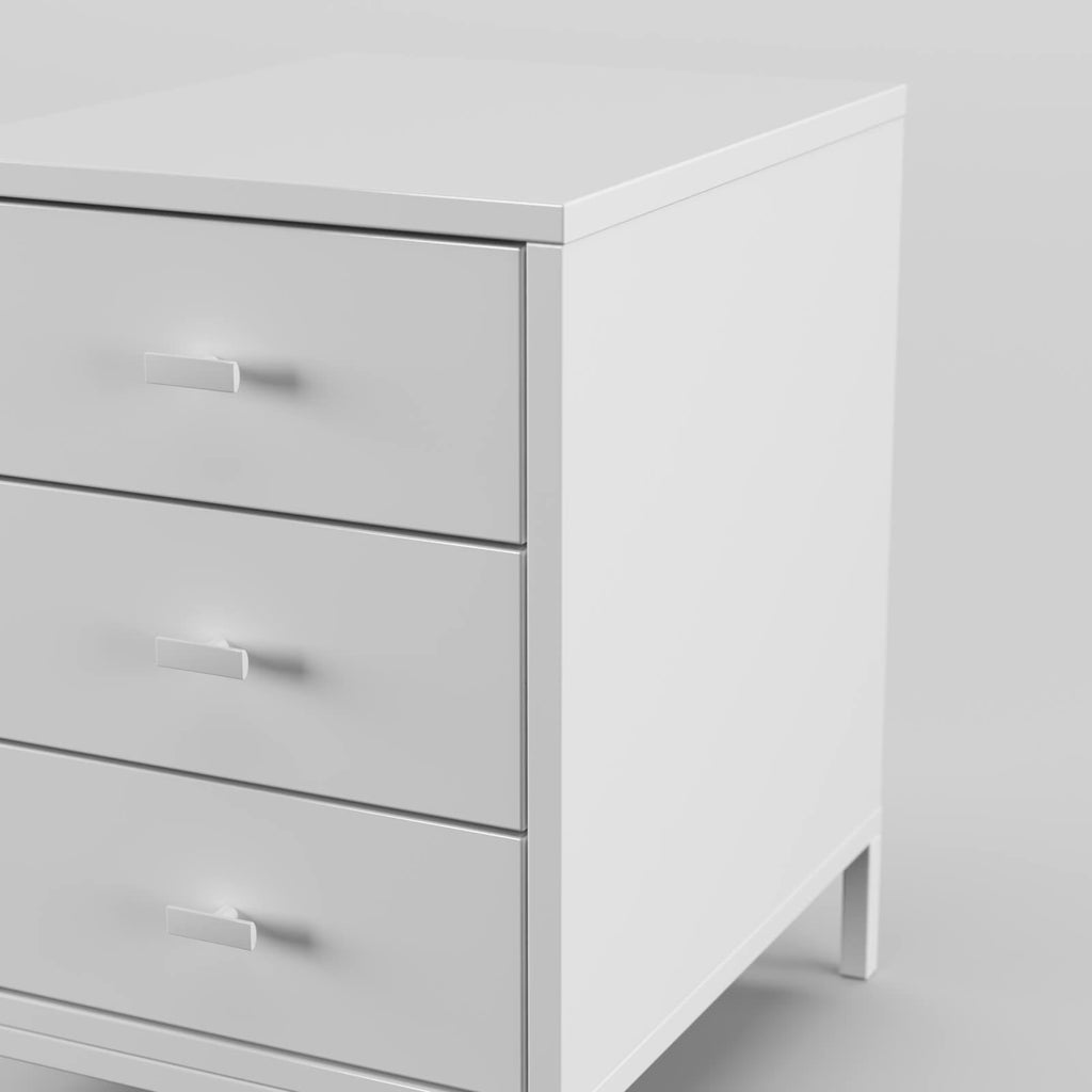 close up on white drawer