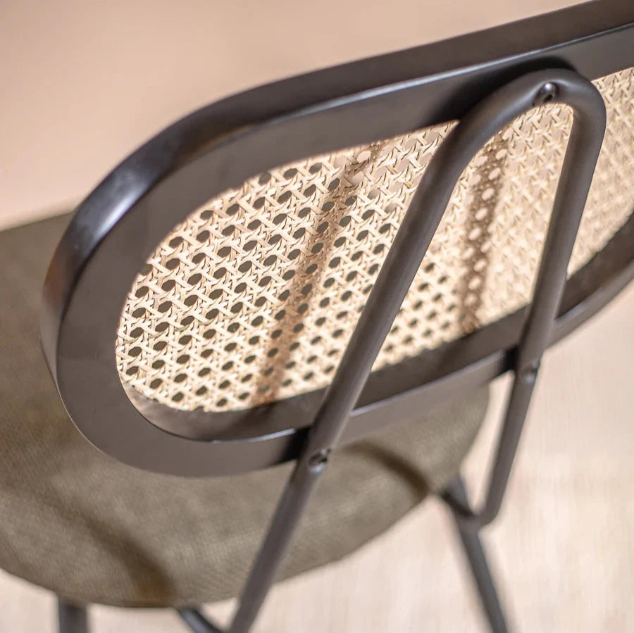 rattan chair back close up