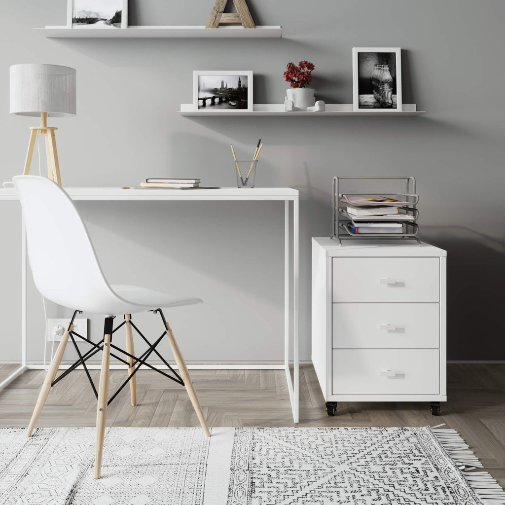 white table in study