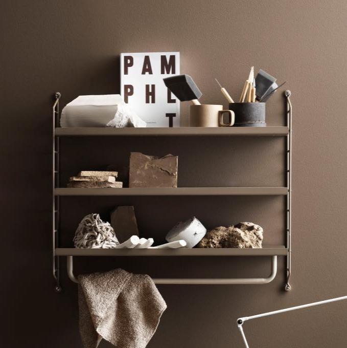 taupe shelves