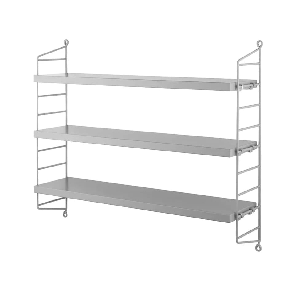 grey shelves