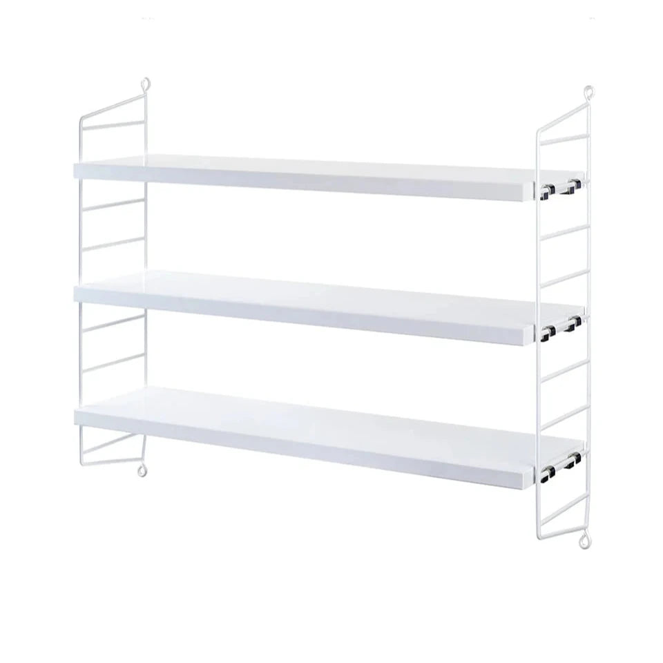 white shelves