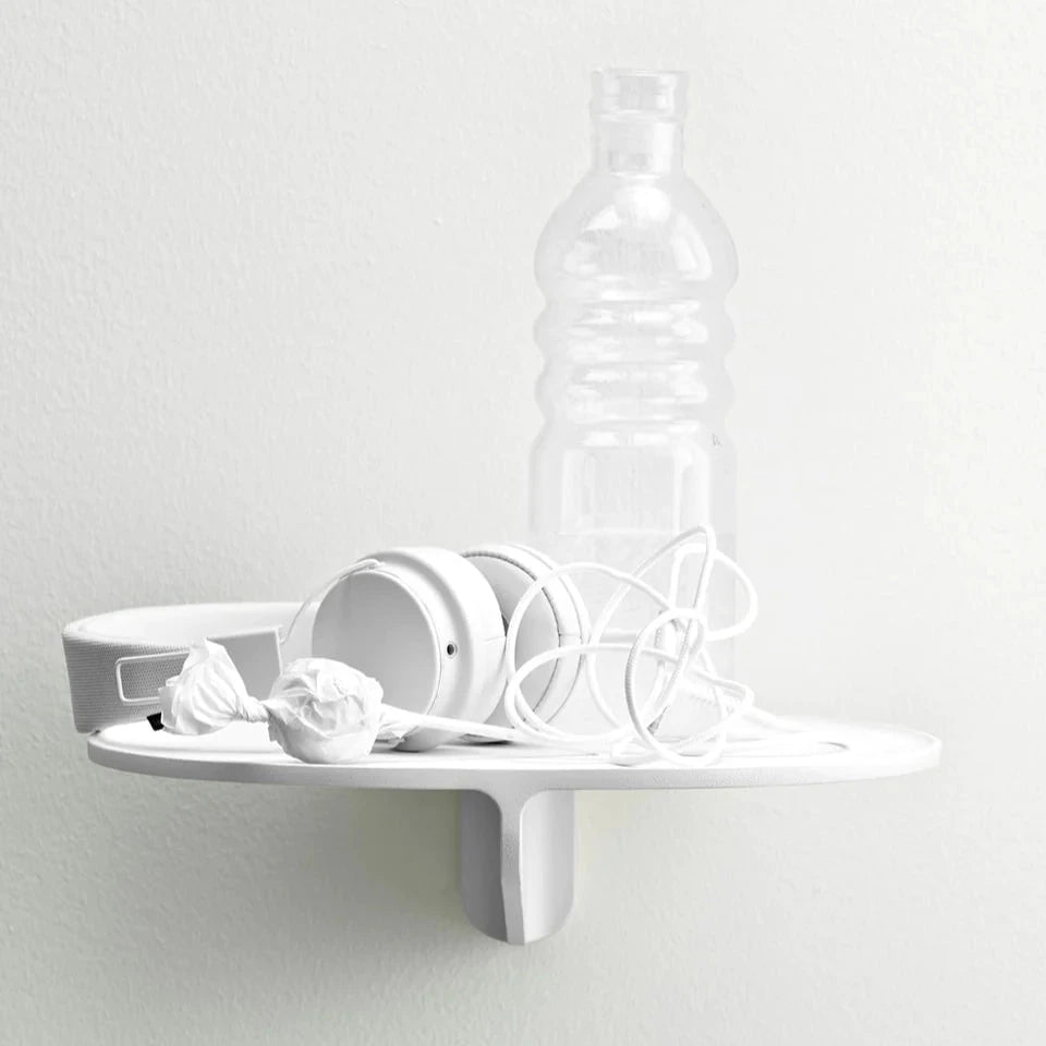 aluminum side shelf white