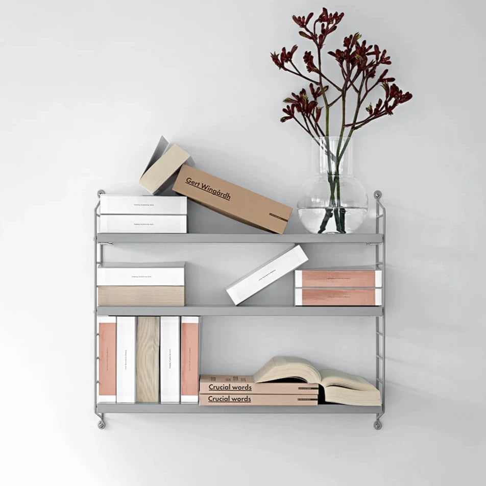 grey shelves