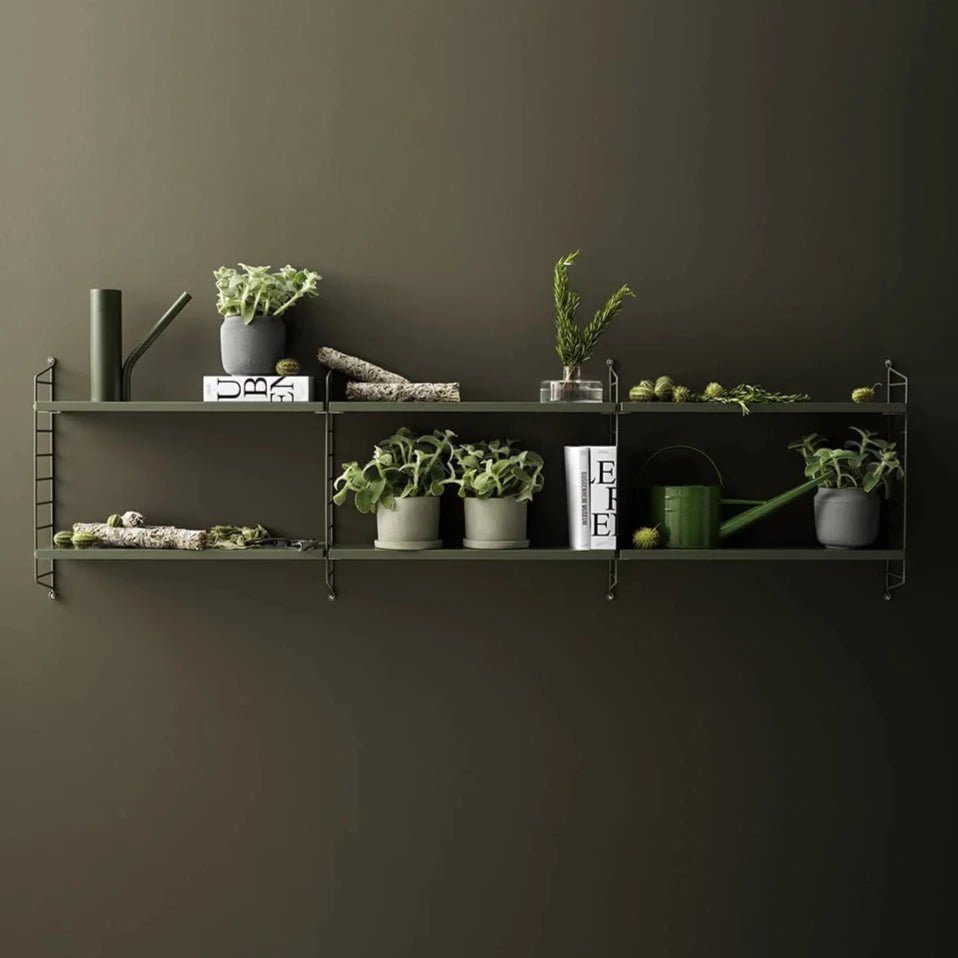 green shelves